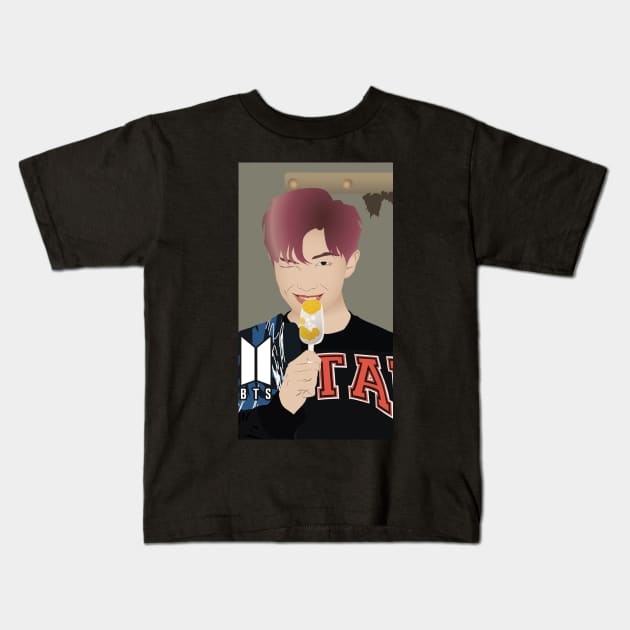 Cool rap monster Bts Kids T-Shirt by JARA